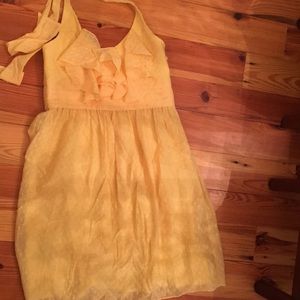 BCBG Paris Yellow dotted Swiss sundress